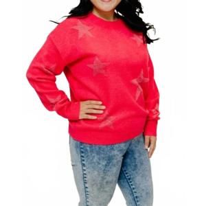 NEW SKIES ARE BLUE taylor star sweater in magenta